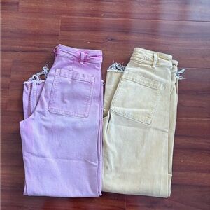 Zara Marine Pants Jeans size 6 bundle Pink and Yellow Jeans